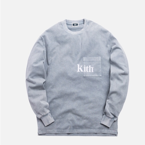 Kith Other - Kith L/S Quinn Pocket Tee- Light indigo -XL